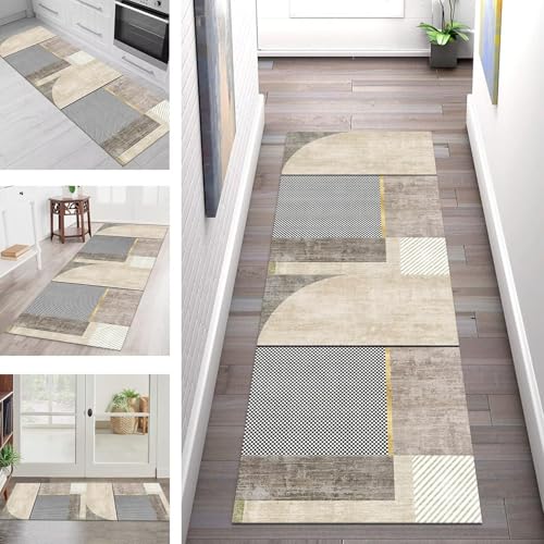 SGLGSTORE Teppich Läufer Flur Küche rutschfest Waschbar Schmutzfangmatte Braun Gelb Teppichläufer Küchenläufer Teppichmatten 90X100CM Läufer Wohnzimmer Schlafzimmer Meterware Schmutzfangteppich SGLGSTORE Teppich Läufer Flur Küche rutschfest Waschbar Schmutzfangmatte Braun Gelb Teppichläufer Küchenläufer Teppichmatten 90X100CM Läufer Wohnzimmer Schlafzimmer Meterware Schmutzfangteppich von SGLGSTORE