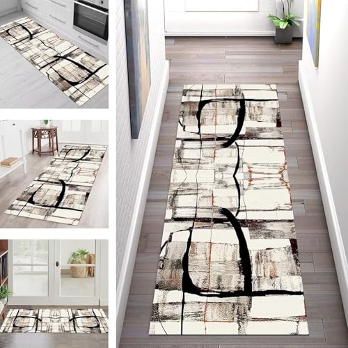 SGLGSTORE Teppich Läufer Flur Küche rutschfest Waschbar Schmutzfangmatte Braun Grau Schwarz Teppichläufer Kücheläufer 90X300CM Teppichmatte Meterware Wohnzimmer Schlafzimmer Schmutzfangteppich SGLGSTORE Teppich Läufer Flur Küche rutschfest Waschbar Schmutzfangmatte Braun Grau Schwarz Teppichläufer Kücheläufer 90X300CM Teppichmatte Meterware Wohnzimmer Schlafzimmer Schmutzfangteppich von SGLGSTORE