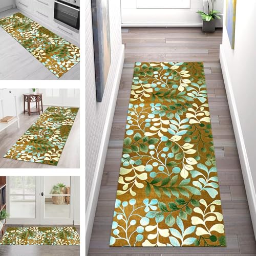 SGLGSTORE Teppich Läufer Flur Küche rutschfest Waschbar Schmutzfangmatte Braun Grün Blau Gelb Teppichläufer Kücheläufer 120X450CM Teppichmatte Meterware Wohnzimmer Schlafzimmer Schmutzfangteppich SGLGSTORE Teppich Läufer Flur Küche rutschfest Waschbar Schmutzfangmatte Braun Grün Blau Gelb Teppichläufer Kücheläufer 120X450CM Teppichmatte Meterware Wohnzimmer Schlafzimmer Schmutzfangteppich von SGLGSTORE