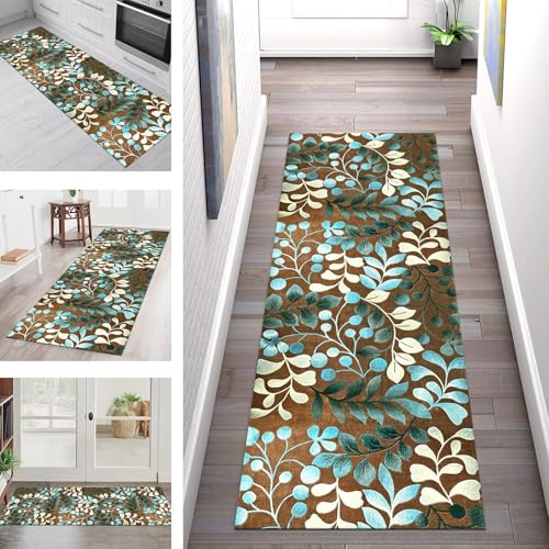 SGLGSTORE Teppich Läufer Flur Küche rutschfest Waschbar Schmutzfangmatte Braun Grün Blau Rot Teppichläufer Kücheläufer 70X150CM Teppichmatte Meterware Wohnzimmer Schlafzimmer Schmutzfangteppich SGLGSTORE Teppich Läufer Flur Küche rutschfest Waschbar Schmutzfangmatte Braun Grün Blau Rot Teppichläufer Kücheläufer 70X150CM Teppichmatte Meterware Wohnzimmer Schlafzimmer Schmutzfangteppich von SGLGSTORE