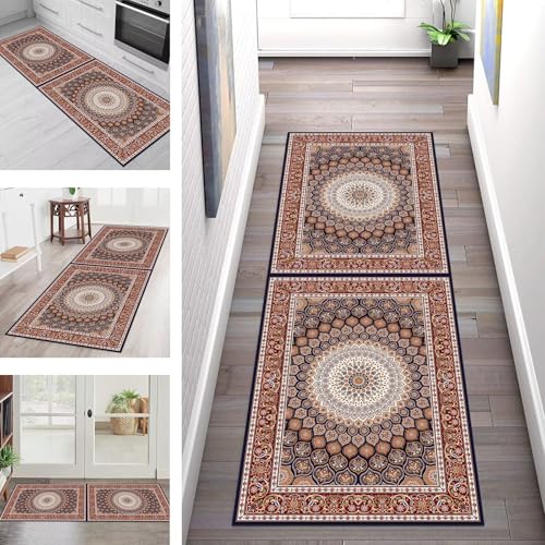 SGLGSTORE Teppich Läufer Flur Küche rutschfest Waschbar Schmutzfangmatte Braun Orange Blau Teppichläufer Küchenläufer Teppichmatten 110X450CM Läufer Wohnzimmer Schlafzimmer Schmutzfangteppich SGLGSTORE Teppich Läufer Flur Küche rutschfest Waschbar Schmutzfangmatte Braun Orange Blau Teppichläufer Küchenläufer Teppichmatten 110X450CM Läufer Wohnzimmer Schlafzimmer Schmutzfangteppich von SGLGSTORE