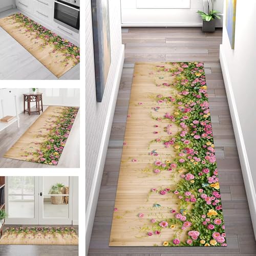 SGLGSTORE Teppich Läufer Flur Küche rutschfest Waschbar Schmutzfangmatte Braun Rosa Grün Teppichläufer Küchenläufer Teppichmatten 110X450CM Läufer Wohnzimmer Schlafzimmer Schmutzfangteppich SGLGSTORE Teppich Läufer Flur Küche rutschfest Waschbar Schmutzfangmatte Braun Rosa Grün Teppichläufer Küchenläufer Teppichmatten 110X450CM Läufer Wohnzimmer Schlafzimmer Schmutzfangteppich von SGLGSTORE