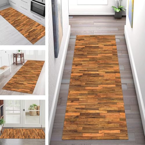 SGLGSTORE Teppich Läufer Flur Küche rutschfest Waschbar Schmutzfangmatte Braun Schwarz Teppichläufer Kücheläufer 60X500CM Teppichmatte Meterware Wohnzimmer Schlafzimmer Schmutzfangteppich von SGLGSTORE
