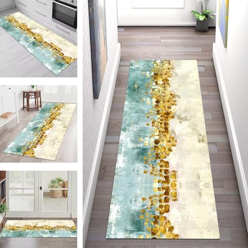 SGLGSTORE Teppich Läufer Flur Küche rutschfest Waschbar Schmutzfangmatte Cyan Gelb Orange Teppichläufer Küchenläufer Teppichmatten 120X450CM Läufer Wohnzimmer Schlafzimmer Schmutzfangteppich SGLGSTORE Teppich Läufer Flur Küche rutschfest Waschbar Schmutzfangmatte Cyan Gelb Orange Teppichläufer Küchenläufer Teppichmatten 120X450CM Läufer Wohnzimmer Schlafzimmer Schmutzfangteppich von SGLGSTORE