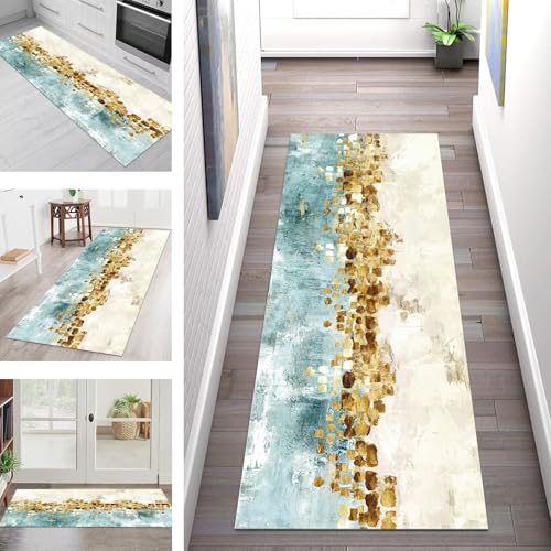 SGLGSTORE Teppich Läufer Flur Küche rutschfest Waschbar Schmutzfangmatte Cyan Grau Teppichläufer Küchenläufer Teppichmatten 80X100CM Läufer Wohnzimmer Schlafzimmer Meterware Schmutzfangteppich SGLGSTORE Teppich Läufer Flur Küche rutschfest Waschbar Schmutzfangmatte Cyan Grau Teppichläufer Küchenläufer Teppichmatten 80X100CM Läufer Wohnzimmer Schlafzimmer Meterware Schmutzfangteppich von SGLGSTORE