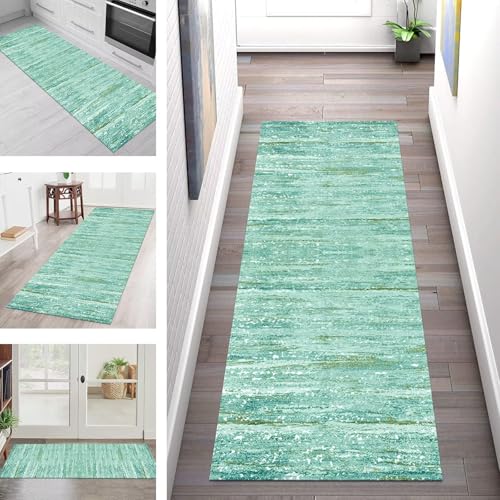 SGLGSTORE Teppich Läufer Flur Küche rutschfest Waschbar Schmutzfangmatte Cyan Grün Teppichläufer Kücheläufer 80X100CM Teppichmatte Meterware Wohnzimmer Schlafzimmer Schmutzfangteppich Flurläufer SGLGSTORE Teppich Läufer Flur Küche rutschfest Waschbar Schmutzfangmatte Cyan Grün Teppichläufer Kücheläufer 80X100CM Teppichmatte Meterware Wohnzimmer Schlafzimmer Schmutzfangteppich Flurläufer von SGLGSTORE