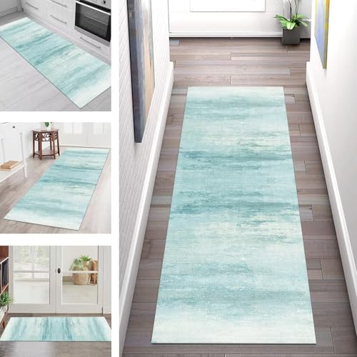 SGLGSTORE Teppich Läufer Flur Küche rutschfest Waschbar Schmutzfangmatte Cyan Teppichläufer Kücheläufer 100X400CM Teppichmatte Meterware Wohnzimmer Schlafzimmer Flurteppich Schmutzfangteppich SGLGSTORE Teppich Läufer Flur Küche rutschfest Waschbar Schmutzfangmatte Cyan Teppichläufer Kücheläufer 100X400CM Teppichmatte Meterware Wohnzimmer Schlafzimmer Flurteppich Schmutzfangteppich von SGLGSTORE