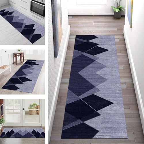 SGLGSTORE Teppich Läufer Flur Küche rutschfest Waschbar Schmutzfangmatte Dunkelblau Teppichläufer Küchenläufer Teppichmatten 110X450CM Läufer Wohnzimmer Schlafzimmer Meterware Schmutzfangteppich SGLGSTORE Teppich Läufer Flur Küche rutschfest Waschbar Schmutzfangmatte Dunkelblau Teppichläufer Küchenläufer Teppichmatten 110X450CM Läufer Wohnzimmer Schlafzimmer Meterware Schmutzfangteppich von SGLGSTORE