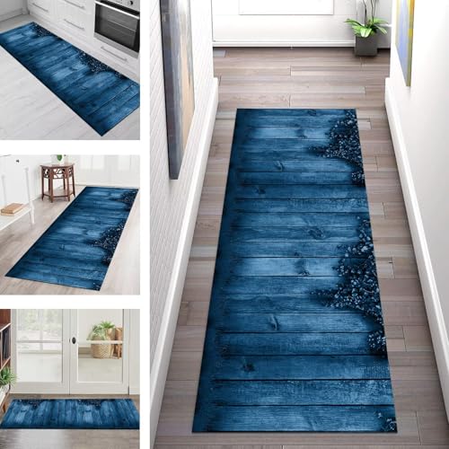 SGLGSTORE Teppich Läufer Flur Küche rutschfest Waschbar Schmutzfangmatte Dunkelblau Teppichläufer Küchenläufer Teppichmatten 120X250CM Läufer Wohnzimmer Schlafzimmer Meterware Schmutzfangteppich SGLGSTORE Teppich Läufer Flur Küche rutschfest Waschbar Schmutzfangmatte Dunkelblau Teppichläufer Küchenläufer Teppichmatten 120X250CM Läufer Wohnzimmer Schlafzimmer Meterware Schmutzfangteppich von SGLGSTORE