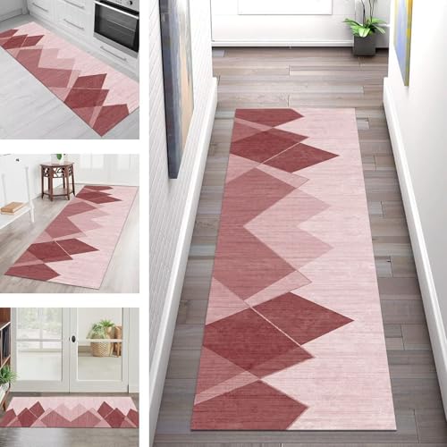 SGLGSTORE Teppich Läufer Flur Küche rutschfest Waschbar Schmutzfangmatte Dunkelrot Teppichläufer Küchenläufer Teppichmatten 60X200CM Läufer Wohnzimmer Schlafzimmer Meterware Schmutzfangteppich SGLGSTORE Teppich Läufer Flur Küche rutschfest Waschbar Schmutzfangmatte Dunkelrot Teppichläufer Küchenläufer Teppichmatten 60X200CM Läufer Wohnzimmer Schlafzimmer Meterware Schmutzfangteppich von SGLGSTORE