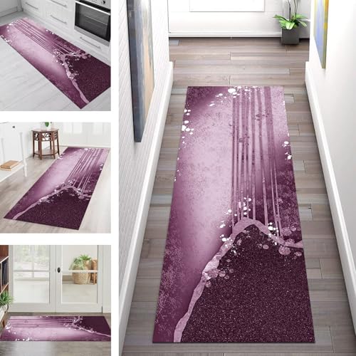 SGLGSTORE Teppich Läufer Flur Küche rutschfest Waschbar Schmutzfangmatte Dunkelviolett Teppichläufer Küchenläufer Teppichmatten 100X500CM Läufer Wohnzimmer Schlafzimmer Meterware Schmutzfangteppich SGLGSTORE Teppich Läufer Flur Küche rutschfest Waschbar Schmutzfangmatte Dunkelviolett Teppichläufer Küchenläufer Teppichmatten 100X500CM Läufer Wohnzimmer Schlafzimmer Meterware Schmutzfangteppich von SGLGSTORE