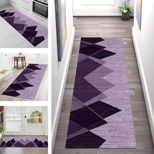 SGLGSTORE Teppich Läufer Flur Küche rutschfest Waschbar Schmutzfangmatte Dunkelviolett Teppichläufer Küchenläufer Teppichmatten 110X400CM Läufer Wohnzimmer Schlafzimmer Meterware Schmutzfangteppich SGLGSTORE Teppich Läufer Flur Küche rutschfest Waschbar Schmutzfangmatte Dunkelviolett Teppichläufer Küchenläufer Teppichmatten 110X400CM Läufer Wohnzimmer Schlafzimmer Meterware Schmutzfangteppich von SGLGSTORE