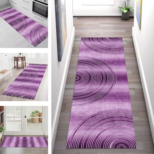 SGLGSTORE Teppich Läufer Flur Küche rutschfest Waschbar Schmutzfangmatte Dunkelviolett Weiß Teppichläufer Kücheläufer 40X150CM Teppichmatte Meterware Wohnzimmer Schlafzimmer Schmutzfangteppich SGLGSTORE Teppich Läufer Flur Küche rutschfest Waschbar Schmutzfangmatte Dunkelviolett Weiß Teppichläufer Kücheläufer 40X150CM Teppichmatte Meterware Wohnzimmer Schlafzimmer Schmutzfangteppich von SGLGSTORE
