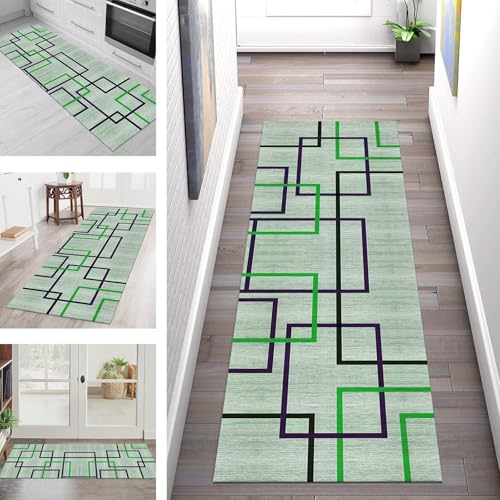 SGLGSTORE Teppich Läufer Flur Küche rutschfest Waschbar Schmutzfangmatte Flurläufer Geometrisch Teppichläufer Kücheläufer 40X100CM Teppichmatte Meterware Wohnzimmer Schlafzimmer Schmutzfangteppich von SGLGSTORE