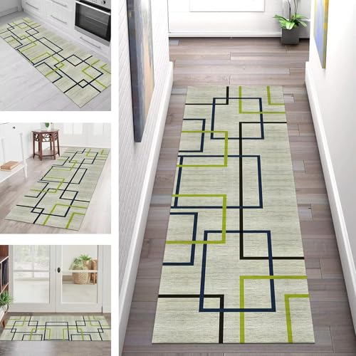 SGLGSTORE Teppich Läufer Flur Küche rutschfest Waschbar Schmutzfangmatte Flurläufer Geometrisch Teppichläufer Kücheläufer 40X60CM Teppichmatte Meterware Wohnzimmer Schlafzimmer Schmutzfangteppich von SGLGSTORE