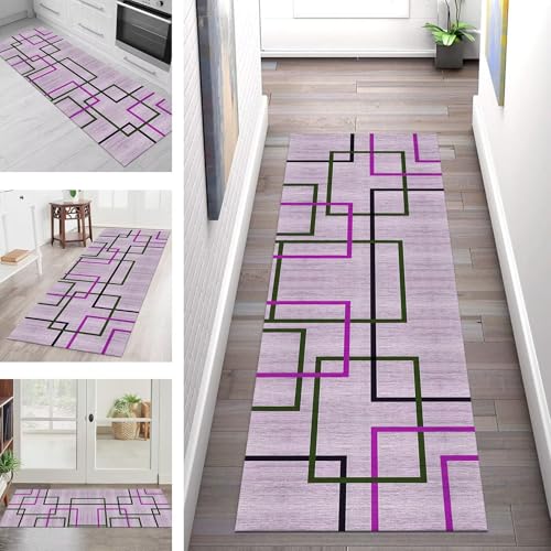 SGLGSTORE Teppich Läufer Flur Küche rutschfest Waschbar Schmutzfangmatte Flurteppich Geometrisch Teppichläufer Kücheläufer 40X60CM Teppichmatte Meterware Wohnzimmer Schlafzimmer Schmutzfangteppich von SGLGSTORE