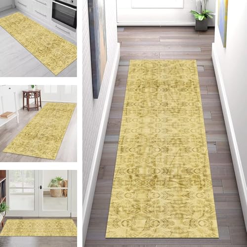 SGLGSTORE Teppich Läufer Flur Küche rutschfest Waschbar Schmutzfangmatte Gelbbraun Teppichläufer Küchenläufer Teppichmatten 80X450CM Läufer Wohnzimmer Schlafzimmer Meterware Schmutzfangteppich SGLGSTORE Teppich Läufer Flur Küche rutschfest Waschbar Schmutzfangmatte Gelbbraun Teppichläufer Küchenläufer Teppichmatten 80X450CM Läufer Wohnzimmer Schlafzimmer Meterware Schmutzfangteppich von SGLGSTORE