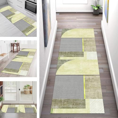 SGLGSTORE Teppich Läufer Flur Küche rutschfest Waschbar Schmutzfangmatte Gelbgrün Teppichläufer Küchenläufer Teppichmatten 110X500CM Läufer Wohnzimmer Schlafzimmer Meterware Schmutzfangteppich SGLGSTORE Teppich Läufer Flur Küche rutschfest Waschbar Schmutzfangmatte Gelbgrün Teppichläufer Küchenläufer Teppichmatten 110X500CM Läufer Wohnzimmer Schlafzimmer Meterware Schmutzfangteppich von SGLGSTORE