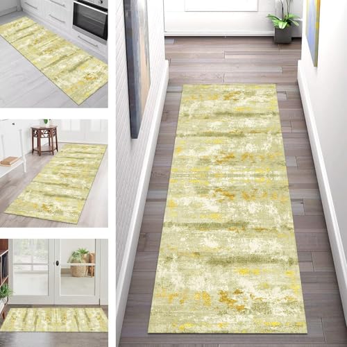 SGLGSTORE Teppich Läufer Flur Küche rutschfest Waschbar Schmutzfangmatte Gelbgrün Teppichläufer Küchenläufer Teppichmatten 110X500CM Läufer Wohnzimmer Schlafzimmer Meterware Schmutzfangteppich SGLGSTORE Teppich Läufer Flur Küche rutschfest Waschbar Schmutzfangmatte Gelbgrün Teppichläufer Küchenläufer Teppichmatten 110X500CM Läufer Wohnzimmer Schlafzimmer Meterware Schmutzfangteppich von SGLGSTORE