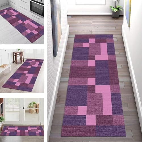 SGLGSTORE Teppich Läufer Flur Küche rutschfest Waschbar Schmutzfangmatte Geometrisch Teppichläufer Küchenläufer Teppichmatten 60X150CM Läufer Wohnzimmer Schlafzimmer Meterware Schmutzfangteppich von SGLGSTORE