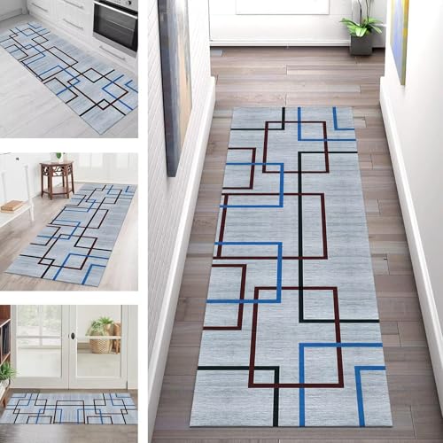 SGLGSTORE Teppich Läufer Flur Küche rutschfest Waschbar Schmutzfangmatte Geometrisch Teppichläufer Küchenläuferteppich 110X450CM Teppichmatte Meterware Wohnzimmer Schlafzimmer Schmutzfangteppich SGLGSTORE Teppich Läufer Flur Küche rutschfest Waschbar Schmutzfangmatte Geometrisch Teppichläufer Küchenläuferteppich 110X450CM Teppichmatte Meterware Wohnzimmer Schlafzimmer Schmutzfangteppich von SGLGSTORE