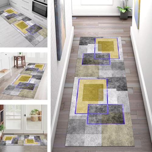 SGLGSTORE Teppich Läufer Flur Küche rutschfest Waschbar Schmutzfangmatte Geometrisch Teppichläufer Küchenläuferteppich 110X500CM Teppichmatte Meterware Wohnzimmer Schlafzimmer Schmutzfangteppich SGLGSTORE Teppich Läufer Flur Küche rutschfest Waschbar Schmutzfangmatte Geometrisch Teppichläufer Küchenläuferteppich 110X500CM Teppichmatte Meterware Wohnzimmer Schlafzimmer Schmutzfangteppich von SGLGSTORE