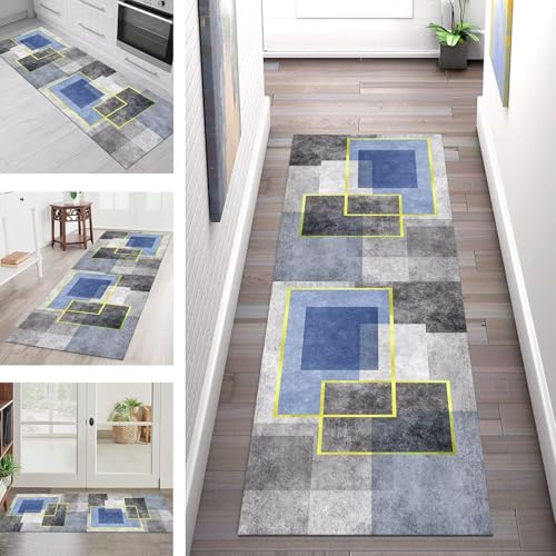 SGLGSTORE Teppich Läufer Flur Küche rutschfest Waschbar Schmutzfangmatte Geometrisch Teppichläufer Küchenläuferteppich 120X450CM Teppichmatte Meterware Wohnzimmer Schlafzimmer Schmutzfangteppich SGLGSTORE Teppich Läufer Flur Küche rutschfest Waschbar Schmutzfangmatte Geometrisch Teppichläufer Küchenläuferteppich 120X450CM Teppichmatte Meterware Wohnzimmer Schlafzimmer Schmutzfangteppich von SGLGSTORE