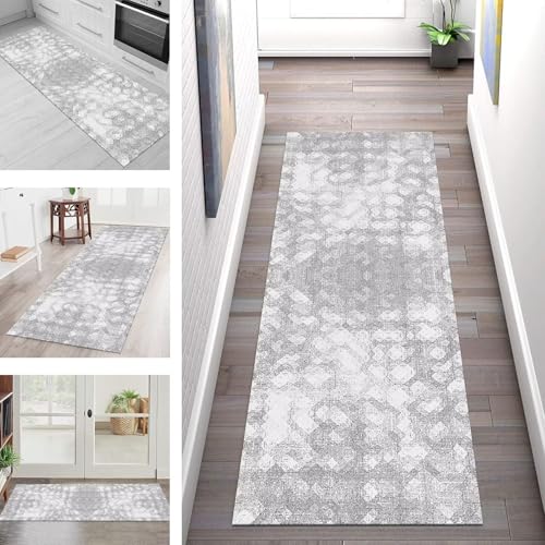 SGLGSTORE Teppich Läufer Flur Küche rutschfest Waschbar Schmutzfangmatte Grau 3D Teppichläufer Kücheläufer 100X450CM Teppichmatte Meterware Wohnzimmer Schlafzimmer Schmutzfangteppich SGLGSTORE Teppich Läufer Flur Küche rutschfest Waschbar Schmutzfangmatte Grau 3D Teppichläufer Kücheläufer 100X450CM Teppichmatte Meterware Wohnzimmer Schlafzimmer Schmutzfangteppich von SGLGSTORE