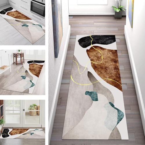 SGLGSTORE Teppich Läufer Flur Küche rutschfest Waschbar Schmutzfangmatte Grau Braun Schwarz Teppichläufer Küchenläufer Teppichmatten 100X120CM Läufer Wohnzimmer Schlafzimmer Schmutzfangteppich SGLGSTORE Teppich Läufer Flur Küche rutschfest Waschbar Schmutzfangmatte Grau Braun Schwarz Teppichläufer Küchenläufer Teppichmatten 100X120CM Läufer Wohnzimmer Schlafzimmer Schmutzfangteppich von SGLGSTORE
