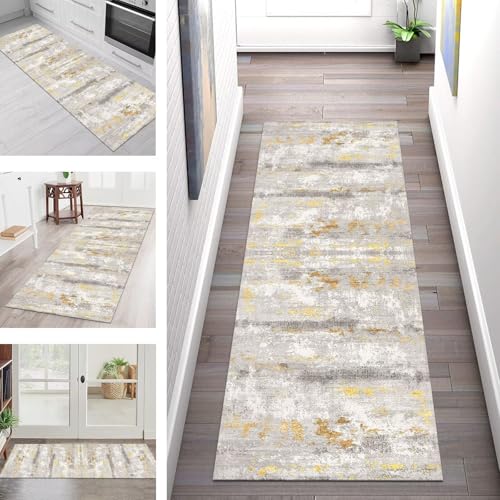 SGLGSTORE Teppich Läufer Flur Küche rutschfest Waschbar Schmutzfangmatte Grau Gelb Teppichläufer Küchenläufer Teppichmatten 50X200CM Läufer Wohnzimmer Schlafzimmer Meterware Schmutzfangteppich SGLGSTORE Teppich Läufer Flur Küche rutschfest Waschbar Schmutzfangmatte Grau Gelb Teppichläufer Küchenläufer Teppichmatten 50X200CM Läufer Wohnzimmer Schlafzimmer Meterware Schmutzfangteppich von SGLGSTORE