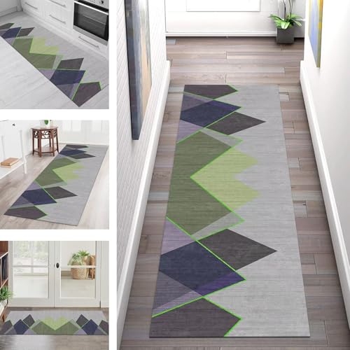 SGLGSTORE Teppich Läufer Flur Küche rutschfest Waschbar Schmutzfangmatte Grau Grün Teppichläufer Küchenläufer Teppichmatten 110X450CM Läufer Wohnzimmer Schlafzimmer Schmutzfangteppich SGLGSTORE Teppich Läufer Flur Küche rutschfest Waschbar Schmutzfangmatte Grau Grün Teppichläufer Küchenläufer Teppichmatten 110X450CM Läufer Wohnzimmer Schlafzimmer Schmutzfangteppich von SGLGSTORE