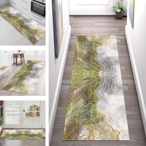 SGLGSTORE Teppich Läufer Flur Küche rutschfest Waschbar Schmutzfangmatte Grau Schwarz Abstrakt Teppichläufer Kücheläufer 80X180CM Teppichmatte Meterware Wohnzimmer Schlafzimmer Schmutzfangteppich SGLGSTORE Teppich Läufer Flur Küche rutschfest Waschbar Schmutzfangmatte Grau Schwarz Abstrakt Teppichläufer Kücheläufer 80X180CM Teppichmatte Meterware Wohnzimmer Schlafzimmer Schmutzfangteppich von SGLGSTORE