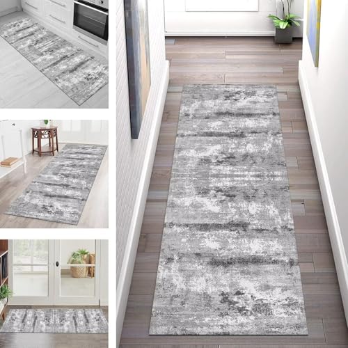 SGLGSTORE Teppich Läufer Flur Küche rutschfest Waschbar Schmutzfangmatte Grau Schwarz Teppichläufer Küchenläufer Teppichmatten 120X350CM Läufer Wohnzimmer Schlafzimmer Meterware Schmutzfangteppich SGLGSTORE Teppich Läufer Flur Küche rutschfest Waschbar Schmutzfangmatte Grau Schwarz Teppichläufer Küchenläufer Teppichmatten 120X350CM Läufer Wohnzimmer Schlafzimmer Meterware Schmutzfangteppich von SGLGSTORE