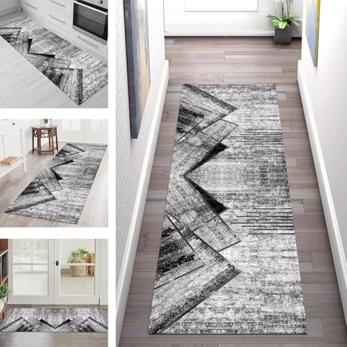 SGLGSTORE Teppich Läufer Flur Küche rutschfest Waschbar Schmutzfangmatte Grau Schwarz Teppichläufer Küchenläufer Teppichmatten 120X350CM Läufer Wohnzimmer Schlafzimmer Meterware Schmutzfangteppich SGLGSTORE Teppich Läufer Flur Küche rutschfest Waschbar Schmutzfangmatte Grau Schwarz Teppichläufer Küchenläufer Teppichmatten 120X350CM Läufer Wohnzimmer Schlafzimmer Meterware Schmutzfangteppich von SGLGSTORE