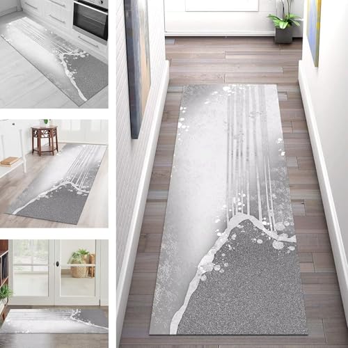 SGLGSTORE Teppich Läufer Flur Küche rutschfest Waschbar Schmutzfangmatte Grau Teppichläufer Küchenläufer Teppichmatten 110X500CM Läufer Wohnzimmer Schlafzimmer Meterware Schmutzfangteppich SGLGSTORE Teppich Läufer Flur Küche rutschfest Waschbar Schmutzfangmatte Grau Teppichläufer Küchenläufer Teppichmatten 110X500CM Läufer Wohnzimmer Schlafzimmer Meterware Schmutzfangteppich von SGLGSTORE