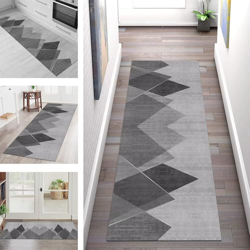 SGLGSTORE Teppich Läufer Flur Küche rutschfest Waschbar Schmutzfangmatte Grau Teppichläufer Küchenläufer Teppichmatten 70X150CM Läufer Wohnzimmer Schlafzimmer Schmutzfangteppich SGLGSTORE Teppich Läufer Flur Küche rutschfest Waschbar Schmutzfangmatte Grau Teppichläufer Küchenläufer Teppichmatten 70X150CM Läufer Wohnzimmer Schlafzimmer Schmutzfangteppich von SGLGSTORE
