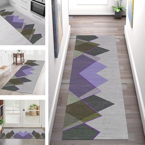 SGLGSTORE Teppich Läufer Flur Küche rutschfest Waschbar Schmutzfangmatte Grau Violett Teppichläufer Küchenläufer Teppichmatten 120X500CM Läufer Wohnzimmer Schlafzimmer Meterware Schmutzfangteppich SGLGSTORE Teppich Läufer Flur Küche rutschfest Waschbar Schmutzfangmatte Grau Violett Teppichläufer Küchenläufer Teppichmatten 120X500CM Läufer Wohnzimmer Schlafzimmer Meterware Schmutzfangteppich von SGLGSTORE