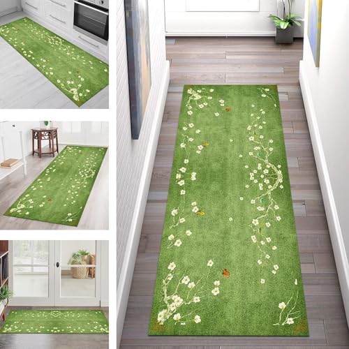 SGLGSTORE Teppich Läufer Flur Küche rutschfest Waschbar Schmutzfangmatte Grün Abstrakt Teppichläufer Kücheläufer 60X100CM Teppichmatte Meterware Wohnzimmer Schlafzimmer Schmutzfangteppich Flurläufer SGLGSTORE Teppich Läufer Flur Küche rutschfest Waschbar Schmutzfangmatte Grün Abstrakt Teppichläufer Kücheläufer 60X100CM Teppichmatte Meterware Wohnzimmer Schlafzimmer Schmutzfangteppich Flurläufer von SGLGSTORE