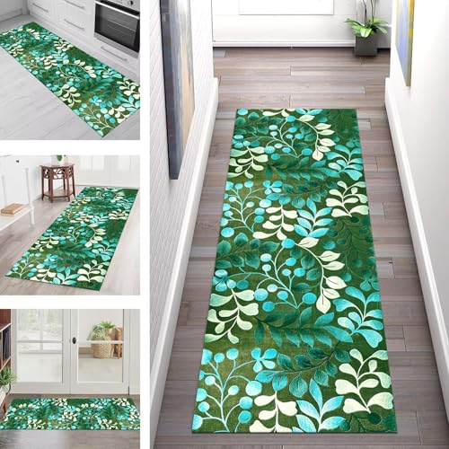 SGLGSTORE Teppich Läufer Flur Küche rutschfest Waschbar Schmutzfangmatte Grün Blau Gelb Teppichläufer Kücheläufer 90X200CM Teppichmatte Meterware Wohnzimmer Schlafzimmer Schmutzfangteppich SGLGSTORE Teppich Läufer Flur Küche rutschfest Waschbar Schmutzfangmatte Grün Blau Gelb Teppichläufer Kücheläufer 90X200CM Teppichmatte Meterware Wohnzimmer Schlafzimmer Schmutzfangteppich von SGLGSTORE