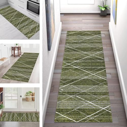 SGLGSTORE Teppich Läufer Flur Küche rutschfest Waschbar Schmutzfangmatte Grün Blau Orange Teppichläufer Kücheläufer 60X200CM Teppichmatte Meterware Wohnzimmer Schlafzimmer Schmutzfangteppich SGLGSTORE Teppich Läufer Flur Küche rutschfest Waschbar Schmutzfangmatte Grün Blau Orange Teppichläufer Kücheläufer 60X200CM Teppichmatte Meterware Wohnzimmer Schlafzimmer Schmutzfangteppich von SGLGSTORE