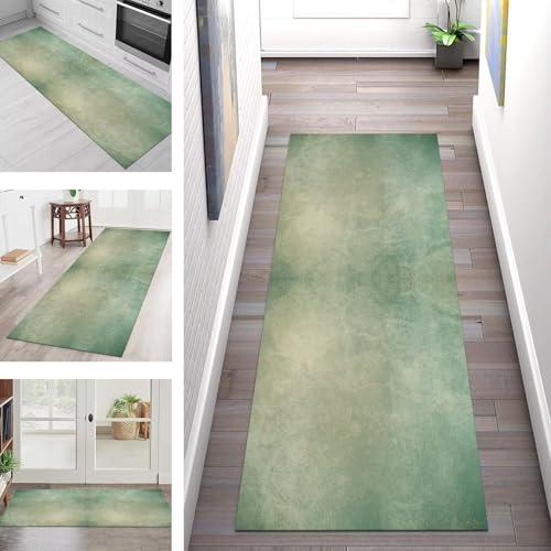 SGLGSTORE Teppich Läufer Flur Küche rutschfest Waschbar Schmutzfangmatte Grün Braun Vintage Teppichläufer Kücheläufer 90X100CM Teppichmatte Meterware Wohnzimmer Schlafzimmer Schmutzfangteppich SGLGSTORE Teppich Läufer Flur Küche rutschfest Waschbar Schmutzfangmatte Grün Braun Vintage Teppichläufer Kücheläufer 90X100CM Teppichmatte Meterware Wohnzimmer Schlafzimmer Schmutzfangteppich von SGLGSTORE
