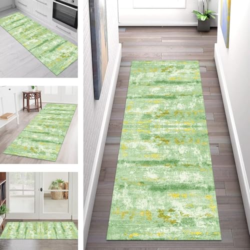 SGLGSTORE Teppich Läufer Flur Küche rutschfest Waschbar Schmutzfangmatte Grün Gelb Teppichläufer Küchenläufer Teppichmatten 50X450CM Läufer Wohnzimmer Schlafzimmer Meterware Schmutzfangteppich SGLGSTORE Teppich Läufer Flur Küche rutschfest Waschbar Schmutzfangmatte Grün Gelb Teppichläufer Küchenläufer Teppichmatten 50X450CM Läufer Wohnzimmer Schlafzimmer Meterware Schmutzfangteppich von SGLGSTORE