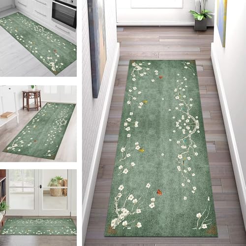 SGLGSTORE Teppich Läufer Flur Küche rutschfest Waschbar Schmutzfangmatte Grün Modern Teppichläufer Kücheläufer 80X100CM Teppichmatte Meterware Wohnzimmer Schlafzimmer Schmutzfangteppich Flurläufer SGLGSTORE Teppich Läufer Flur Küche rutschfest Waschbar Schmutzfangmatte Grün Modern Teppichläufer Kücheläufer 80X100CM Teppichmatte Meterware Wohnzimmer Schlafzimmer Schmutzfangteppich Flurläufer von SGLGSTORE