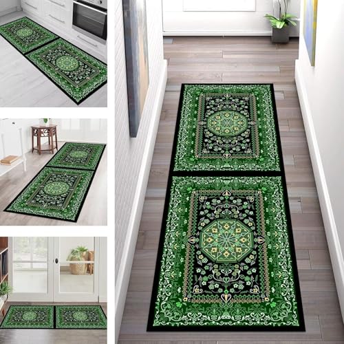 SGLGSTORE Teppich Läufer Flur Küche rutschfest Waschbar Schmutzfangmatte Grün Schwarz Orange Teppichläufer Küchenläufer Teppichmatten 120X400CM Läufer Wohnzimmer Schlafzimmer Schmutzfangteppich SGLGSTORE Teppich Läufer Flur Küche rutschfest Waschbar Schmutzfangmatte Grün Schwarz Orange Teppichläufer Küchenläufer Teppichmatten 120X400CM Läufer Wohnzimmer Schlafzimmer Schmutzfangteppich von SGLGSTORE