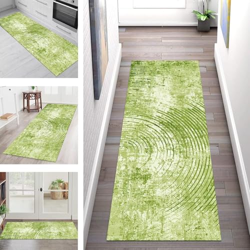 SGLGSTORE Teppich Läufer Flur Küche rutschfest Waschbar Schmutzfangmatte Grün Teppichläufer Kücheläufer 110X350CM Teppichmatte Meterware Wohnzimmer Schlafzimmer Schmutzfangteppich SGLGSTORE Teppich Läufer Flur Küche rutschfest Waschbar Schmutzfangmatte Grün Teppichläufer Kücheläufer 110X350CM Teppichmatte Meterware Wohnzimmer Schlafzimmer Schmutzfangteppich von SGLGSTORE