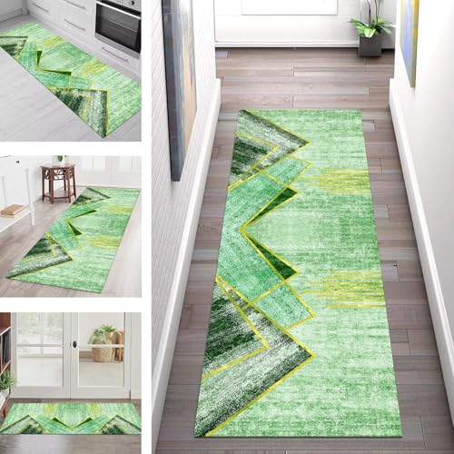 SGLGSTORE Teppich Läufer Flur Küche rutschfest Waschbar Schmutzfangmatte Grün Teppichläufer Küchenläufer Teppichmatten 110X500CM Läufer Wohnzimmer Schlafzimmer Meterware Schmutzfangteppich SGLGSTORE Teppich Läufer Flur Küche rutschfest Waschbar Schmutzfangmatte Grün Teppichläufer Küchenläufer Teppichmatten 110X500CM Läufer Wohnzimmer Schlafzimmer Meterware Schmutzfangteppich von SGLGSTORE