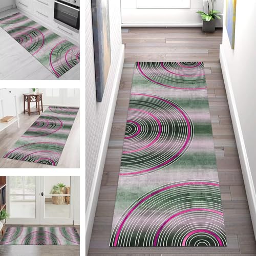 SGLGSTORE Teppich Läufer Flur Küche rutschfest Waschbar Schmutzfangmatte Grün Violett Grau Teppichläufer Kücheläufer 120X300CM Teppichmatte Meterware Wohnzimmer Schlafzimmer Schmutzfangküchenteppich SGLGSTORE Teppich Läufer Flur Küche rutschfest Waschbar Schmutzfangmatte Grün Violett Grau Teppichläufer Kücheläufer 120X300CM Teppichmatte Meterware Wohnzimmer Schlafzimmer Schmutzfangküchenteppich von SGLGSTORE