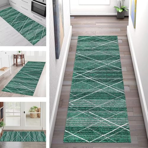 SGLGSTORE Teppich Läufer Flur Küche rutschfest Waschbar Schmutzfangmatte Grün Violett Schwarz Teppichläufer Kücheläufer 50X250CM Teppichmatte Meterware Wohnzimmer Schlafzimmer Schmutzfangteppich SGLGSTORE Teppich Läufer Flur Küche rutschfest Waschbar Schmutzfangmatte Grün Violett Schwarz Teppichläufer Kücheläufer 50X250CM Teppichmatte Meterware Wohnzimmer Schlafzimmer Schmutzfangteppich von SGLGSTORE