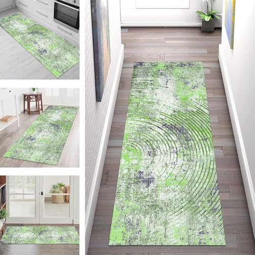 SGLGSTORE Teppich Läufer Flur Küche rutschfest Waschbar Schmutzfangmatte Grün Violett Teppichläufer Kücheläufer 120X350CM Teppichmatte Meterware Wohnzimmer Schlafzimmer Schmutzfangteppich SGLGSTORE Teppich Läufer Flur Küche rutschfest Waschbar Schmutzfangmatte Grün Violett Teppichläufer Kücheläufer 120X350CM Teppichmatte Meterware Wohnzimmer Schlafzimmer Schmutzfangteppich von SGLGSTORE