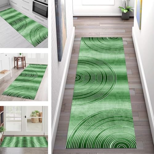 SGLGSTORE Teppich Läufer Flur Küche rutschfest Waschbar Schmutzfangmatte Grün Weiß Abstrakt Teppichläufer Kücheläufer 100X500CM Teppichmatte Meterware Wohnzimmer Schlafzimmer Schmutzfangküchenteppich SGLGSTORE Teppich Läufer Flur Küche rutschfest Waschbar Schmutzfangmatte Grün Weiß Abstrakt Teppichläufer Kücheläufer 100X500CM Teppichmatte Meterware Wohnzimmer Schlafzimmer Schmutzfangküchenteppich von SGLGSTORE